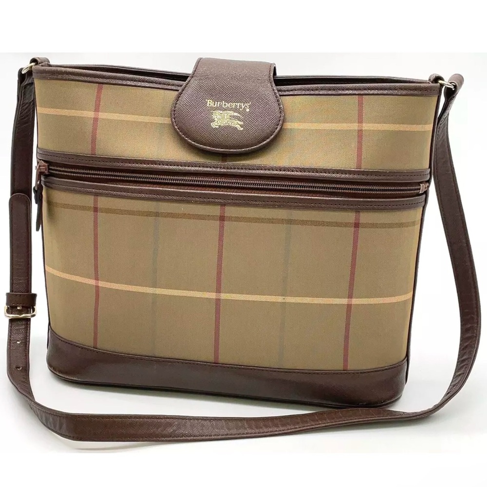 Authentic Burberrys Nova Checked Canvas Crossbody Bag